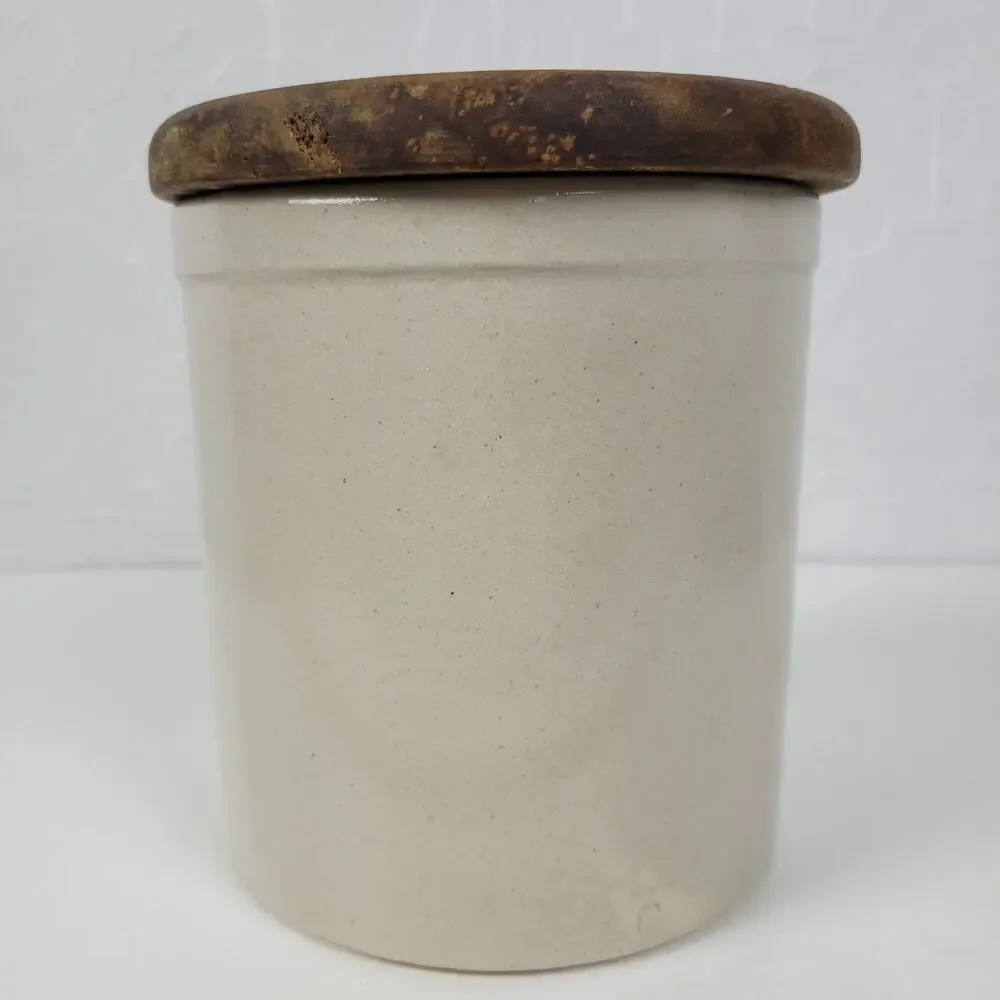 Vintage Roseville Stoneware Robinson Ransbottom High Jar White Crock 2qt #20 USA